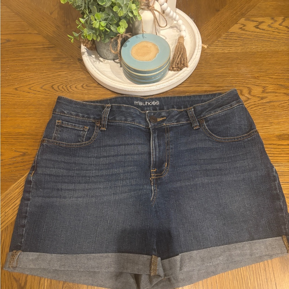 Maurices Women's Deep Blue Jean Shorts